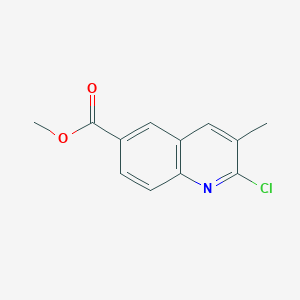 molecular formula C12H10ClNO2 B15299691 Methyl 2-chloro-3-methylquinoline-6-carboxylate 