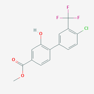 molecular formula C15H10ClF3O3 B1529971 Methyl 4'-chloro-2-hydroxy-3'-(trifluoromethyl)-[1,1'-biphenyl]-4-carboxylate CAS No. 1951451-61-8