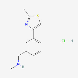 molecular formula C12H15ClN2S B1529972 N-Methyl(3-(2-methylthiazol-4-yl)phenyl)methanamine hydrochloride CAS No. 1432754-23-8
