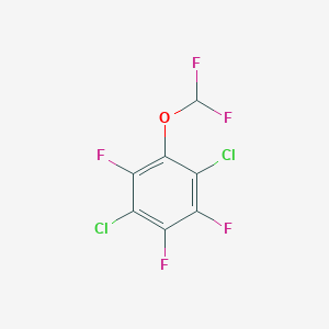 molecular formula C7HCl2F5O B1529976 1,4-Dichloro-2-difluoromethoxy-3,5,6-trifluorobenzene CAS No. 1806353-98-9