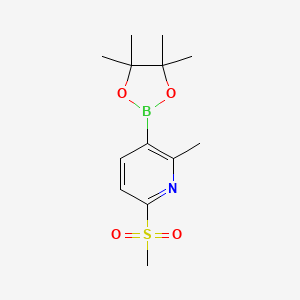 molecular formula C13H20BNO4S B1529979 2-Methyl-6-(methylsulfonyl)-3-(4,4,5,5-tetramethyl-1,3,2-dioxaborolan-2-yl)pyridine CAS No. 1420297-13-7
