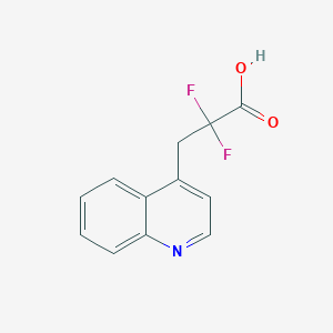 molecular formula C12H9F2NO2 B15299835 2,2-Difluoro-3-(quinolin-4-yl)propanoic acid 