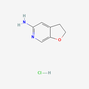 molecular formula C7H9ClN2O B15299891 2H,3H-furo[2,3-c]pyridin-5-amine hydrochloride 