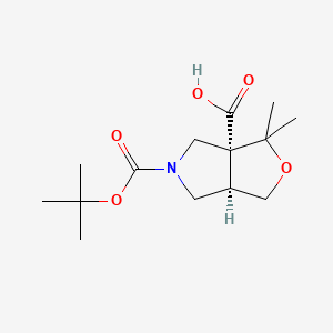 rac-(3aR,6aR)-5-[(tert-butoxy)carbonyl]-3,3-dimethyl-hexahydro-1H-furo[3,4-c]pyrrole-3a-carboxylic acid