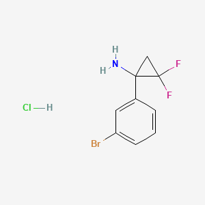 molecular formula C9H9BrClF2N B15299971 1-(3-Bromophenyl)-2,2-difluorocyclopropan-1-amine hydrochloride 