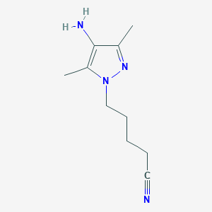 molecular formula C10H16N4 B15299994 5-(4-Amino-3,5-dimethyl-1h-pyrazol-1-yl)pentanenitrile 