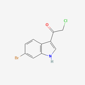 molecular formula C10H7BrClNO B15300000 1-(6-bromo-1H-indol-3-yl)-2-chloroethan-1-one 