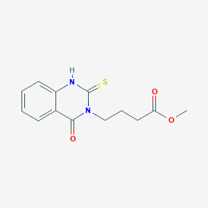 molecular formula C13H14N2O3S B15300044 Methyl 4-(4-oxo-2-sulfanyl-3,4-dihydroquinazolin-3-yl)butanoate 