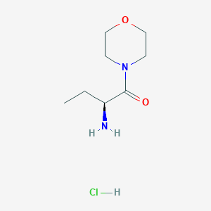 molecular formula C8H17ClN2O2 B15300287 (2S)-2-amino-1-(morpholin-4-yl)butan-1-one hydrochloride 