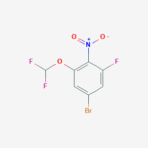 molecular formula C7H3BrF3NO3 B1530030 1-Bromo-3-difluoromethoxy-5-fluoro-4-nitrobenzene CAS No. 1807196-18-4
