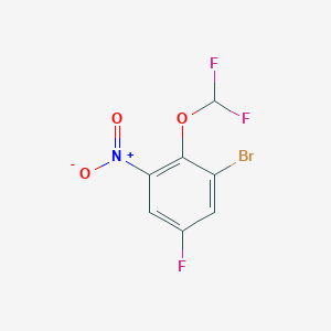 molecular formula C7H3BrF3NO3 B1530033 1-Bromo-2-difluoromethoxy-5-fluoro-3-nitrobenzene CAS No. 1805591-69-8