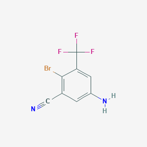 molecular formula C8H4BrF3N2 B1530038 5-Amino-2-bromo-3-(trifluoromethyl)benzonitrile CAS No. 1805594-45-9