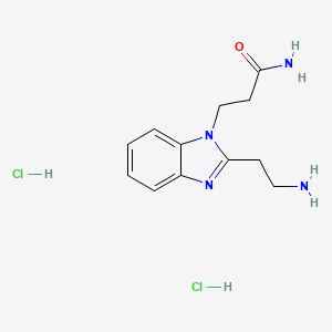 3-[2-(2-aminoethyl)-1H-1,3-benzodiazol-1-yl]propanamide dihydrochloride