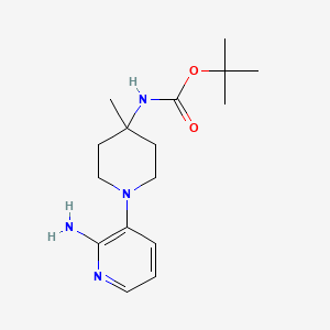 molecular formula C16H26N4O2 B1530060 Tert-butyl (1-(2-aminopyridin-3-yl)-4-methylpiperidin-4-yl)carbamate CAS No. 1874279-28-3