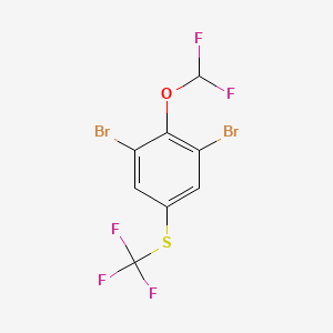 molecular formula C8H3Br2F5OS B1530077 1,3-Dibromo-2-difluoromethoxy-5-(trifluoromethylthio)benzene CAS No. 1803715-33-4