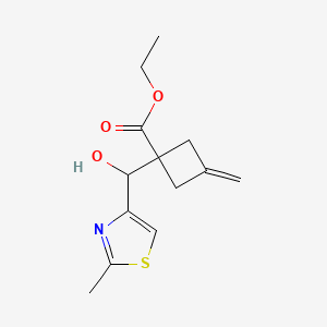 Ethyl 1-[hydroxy(2-methyl-1,3-thiazol-4-yl)methyl]-3-methylidenecyclobutane-1-carboxylate