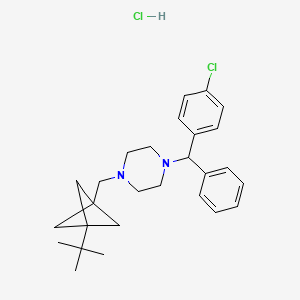 1-({3-Tert-butylbicyclo[1.1.1]pentan-1-yl}methyl)-4-[(4-chlorophenyl)(phenyl)methyl]piperazine hydrochloride