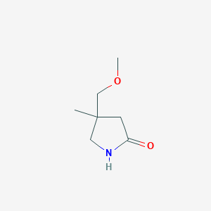 molecular formula C7H13NO2 B1530106 4-(甲氧基甲基)-4-甲基吡咯烷-2-酮 CAS No. 1375474-29-5