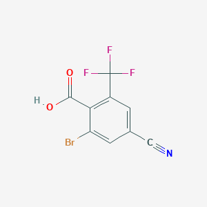 molecular formula C9H3BrF3NO2 B1530117 2-Bromo-4-cyano-6-(trifluoromethyl)benzoic acid CAS No. 1805186-48-4