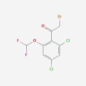 molecular formula C9H5BrCl2F2O2 B1530119 2',4'-Dichloro-6'-(difluoromethoxy)phenacyl bromide CAS No. 1806351-85-8