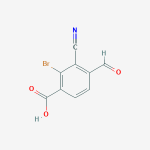 molecular formula C9H4BrNO3 B1530126 2-Bromo-3-cyano-4-formylbenzoic acid CAS No. 1805486-01-4