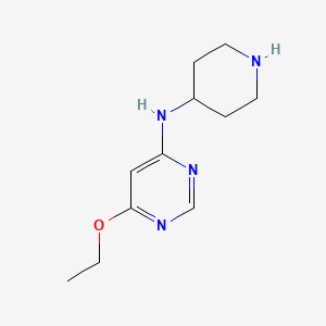 molecular formula C11H18N4O B1530132 6-ethoxy-N-(piperidin-4-yl)pyrimidin-4-amine CAS No. 1354088-12-2