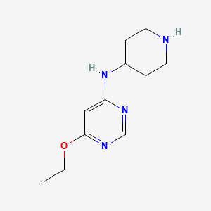 molecular formula C11H18N4O B1530132 6-乙氧基-N-(哌啶-4-基)嘧啶-4-胺 CAS No. 1354088-12-2