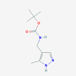 molecular formula C10H17N3O2 B1530161 叔丁基（（3-甲基-1H-吡唑-4-基）甲基）氨基甲酸酯 CAS No. 1183233-93-3