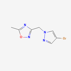 molecular formula C7H7BrN4O B1530164 3-[(4-bromo-1H-pyrazol-1-yl)methyl]-5-methyl-1,2,4-oxadiazole CAS No. 1182974-08-8