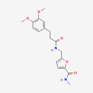 molecular formula C18H22N2O5 B15301699 5-{[3-(3,4-dimethoxyphenyl)propanamido]methyl}-N-methylfuran-2-carboxamide 