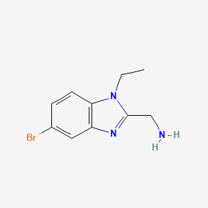 molecular formula C10H12BrN3 B1530187 (5-bromo-1-ethyl-1H-1,3-benzodiazol-2-yl)methanamine CAS No. 1183776-28-4