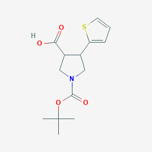 molecular formula C14H19NO4S B15301885 1-[(Tert-butoxy)carbonyl]-4-(thiophen-2-yl)pyrrolidine-3-carboxylic acid 