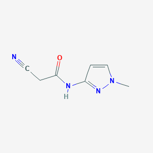 molecular formula C7H8N4O B1530189 2-cyano-N-(1-methyl-1H-pyrazol-3-yl)acetamide CAS No. 1183480-49-0