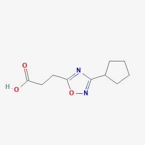 molecular formula C10H14N2O3 B1530219 3-(3-Cyclopentyl-1,2,4-oxadiazol-5-yl)propanoic acid CAS No. 1179299-13-8