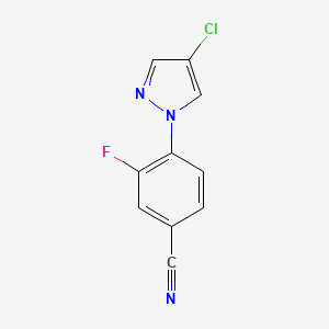 molecular formula C10H5ClFN3 B1530225 4-(4-氯-1H-吡唑-1-基)-3-氟苯甲腈 CAS No. 1178197-57-3