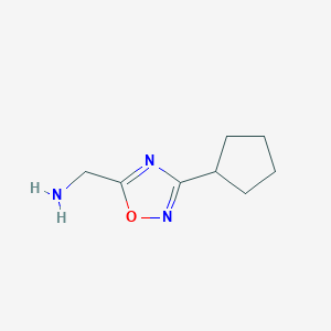 molecular formula C8H13N3O B1530242 1-(3-Cyclopentyl-1,2,4-oxadiazol-5-yl)methanamine CAS No. 1184452-71-8