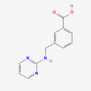 molecular formula C12H11N3O2 B1530254 3-{[(Pyrimidin-2-yl)amino]methyl}benzoic acid CAS No. 1179835-68-7