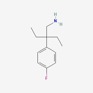 molecular formula C12H18FN B1530255 1-[3-(氨基甲基)戊-3-基]-4-氟苯 CAS No. 1184231-96-6