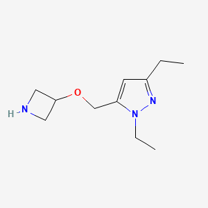 molecular formula C11H19N3O B15302770 5-((Azetidin-3-yloxy)methyl)-1,3-diethyl-1h-pyrazole 