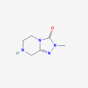 molecular formula C6H10N4O B1530293 2-甲基-2H,3H,5H,6H,7H,8H-[1,2,4]三唑并[4,3-a]哌嗪-3-酮 CAS No. 1423026-73-6