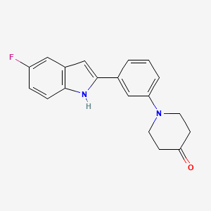 1-[3-(5-fluoro-1H-indol-2-yl)phenyl]piperidin-4-one