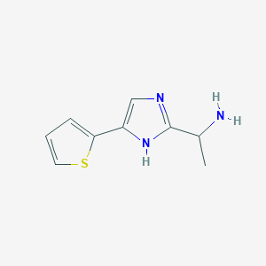 molecular formula C9H11N3S B15303039 1-(5-(Thiophen-2-yl)-1h-imidazol-2-yl)ethan-1-amine 