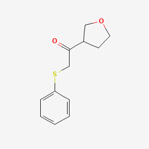 molecular formula C12H14O2S B15303125 2-(Phenylthio)-1-(tetrahydrofuran-3-yl)ethan-1-one 