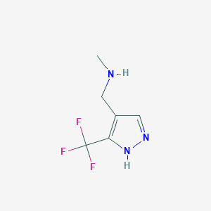 molecular formula C6H8F3N3 B1530320 N-methyl-1-(3-(trifluoromethyl)-1H-pyrazol-4-yl)methanamine CAS No. 1532605-21-2