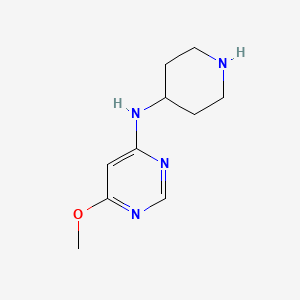 molecular formula C10H16N4O B1530330 6-甲氧基-N-(哌啶-4-基)嘧啶-4-胺 CAS No. 1354088-13-3