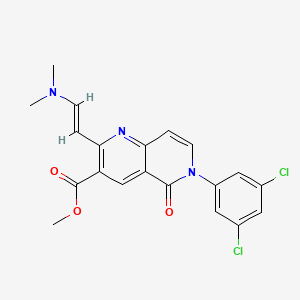molecular formula C20H17Cl2N3O3 B1530332 methyl 6-(3,5-dichlorophenyl)-2-[(E)-2-(dimethylamino)vinyl]-5-oxo-5,6-dihydro-1,6-naphthyridine-3-carboxylate CAS No. 1374510-80-1