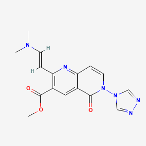 B1530338 methyl 2-[(E)-2-(dimethylamino)vinyl]-5-oxo-6-(4H-1,2,4-triazol-4-yl)-5,6-dihydro-1,6-naphthyridine-3-carboxylate CAS No. 1374510-79-8