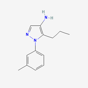 molecular formula C13H17N3 B1530347 1-(3-甲基苯基)-5-丙基-1H-吡唑-4-胺 CAS No. 1531341-24-8