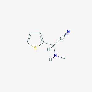 molecular formula C7H8N2S B15303538 2-(Methylamino)-2-(thiophen-2-yl)acetonitrile 