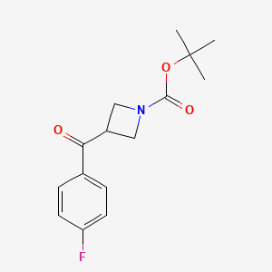 molecular formula C15H18FNO3 B15303552 tert-Butyl 3-(4-fluorobenzoyl)azetidine-1-carboxylate 